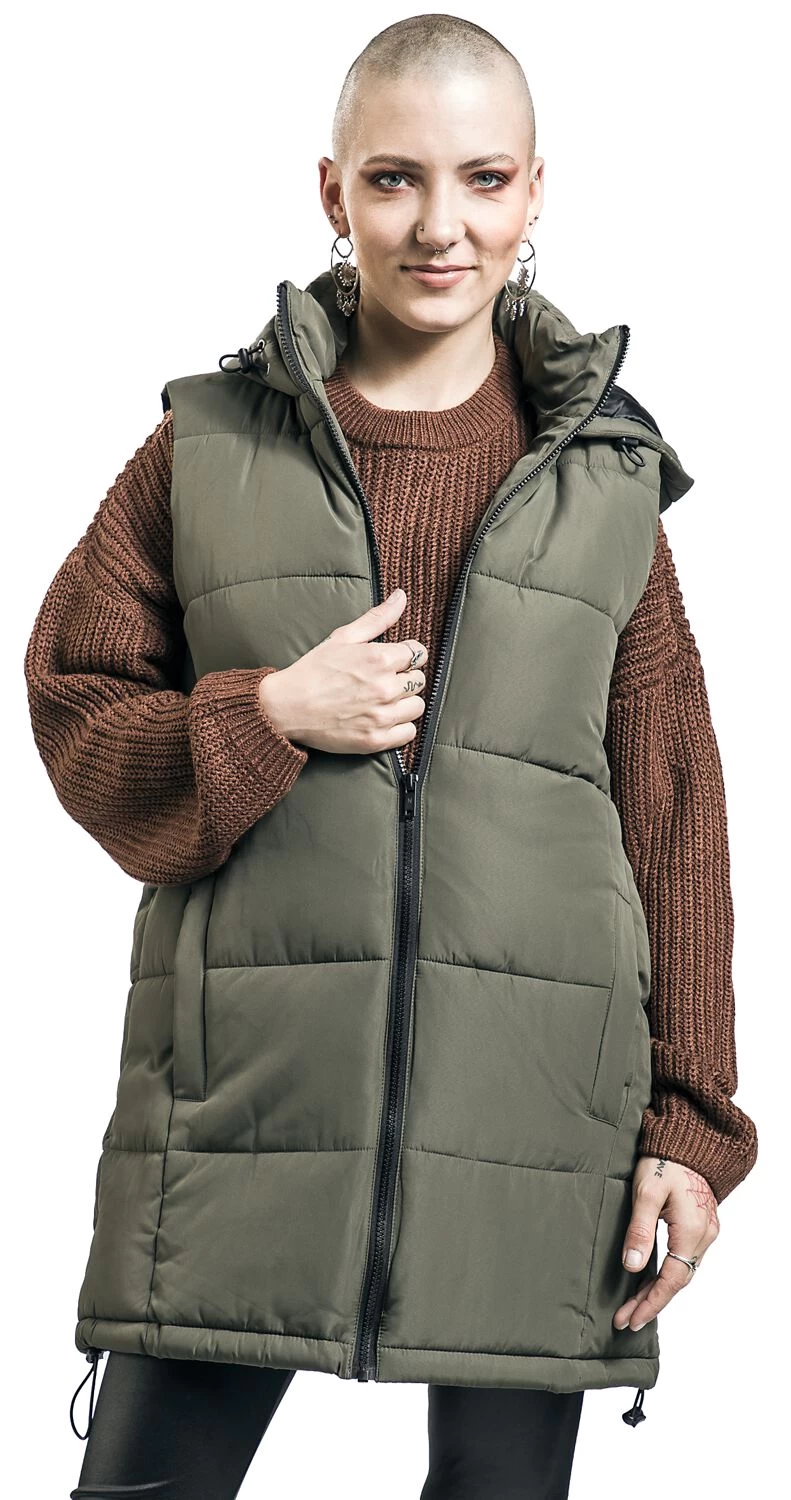 "Aurora Hood Vest" Vest Olive By Noisy May 4 "Aurora Hood Vest" Vest Olive By Noisy May - Image 4