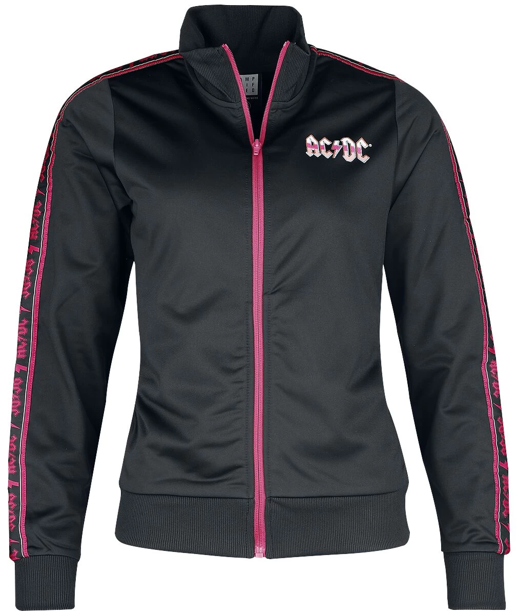 "Amplified Collection - Ladies Taped Tricot Track Top" Tracksuit Top Black By AC/DC 1 "Amplified Collection - Ladies Taped Tricot Track Top" Tracksuit Top Black By AC/DC