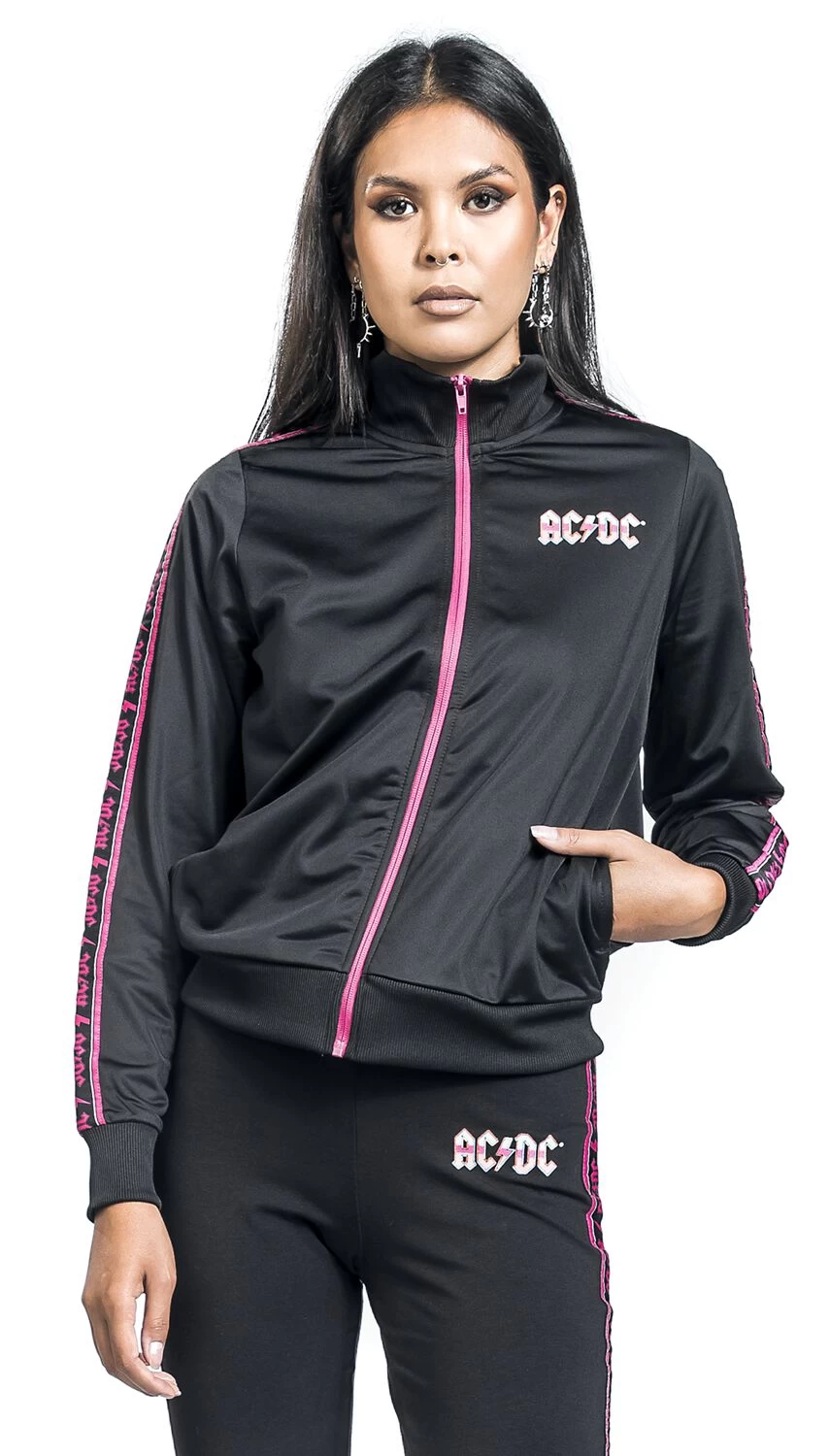 "Amplified Collection - Ladies Taped Tricot Track Top" Tracksuit Top Black By AC/DC 4 "Amplified Collection - Ladies Taped Tricot Track Top" Tracksuit Top Black By AC/DC - Image 4