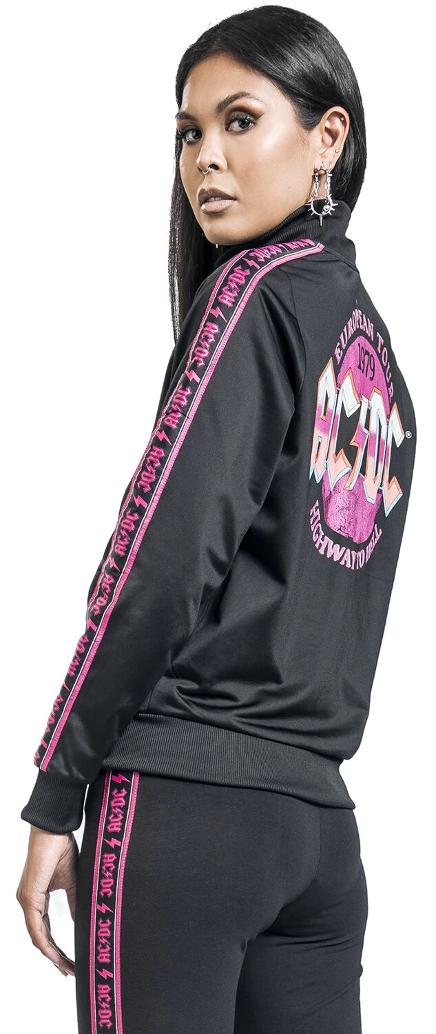 "Amplified Collection - Ladies Taped Tricot Track Top" Tracksuit Top Black By AC/DC 5 "Amplified Collection - Ladies Taped Tricot Track Top" Tracksuit Top Black By AC/DC - Image 5