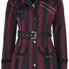 "Multi Pocket Jacket" Winter Jacket Black-red By Gothicana By EMP