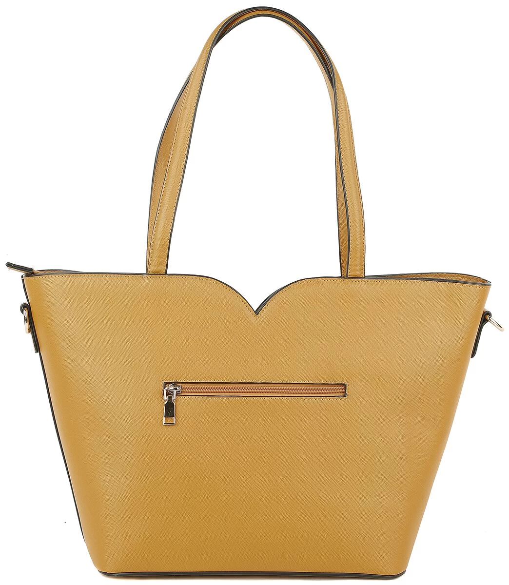 "Bow Front Scalloped Shopper Bag" Handbag Brown By Voodoo Vixen 3 "Bow Front Scalloped Shopper Bag" Handbag Brown By Voodoo Vixen - Image 3