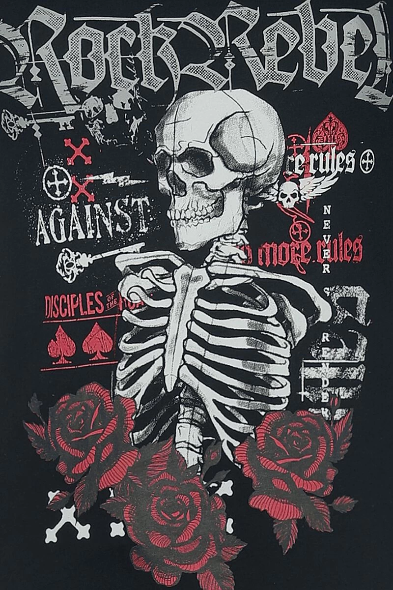 "Pyjamas With Roses And Skull" Pyjama Black By Rock Rebel By EMP 4 "Pyjamas With Roses And Skull" Pyjama Black By Rock Rebel By EMP - Image 4