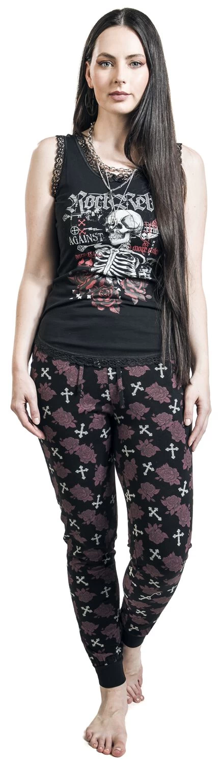 "Pyjamas With Roses And Skull" Pyjama Black By Rock Rebel By EMP 6 "Pyjamas With Roses And Skull" Pyjama Black By Rock Rebel By EMP - Image 6
