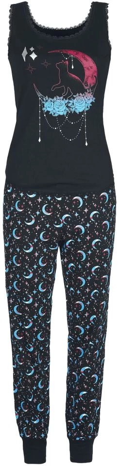 "Pyjama Set With Moon Print" Pyjama Black By Full Volume By EMP