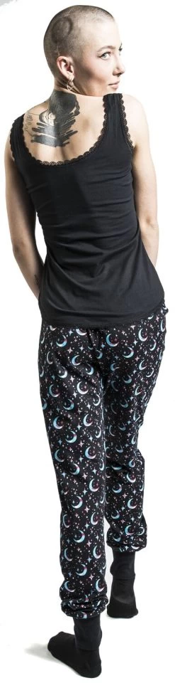 "Pyjama Set With Moon Print" Pyjama Black By Full Volume By EMP -Fashion Lady Clothing Shop 526148wb