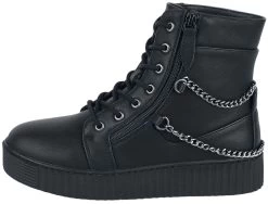 "Trainers With Zip And Chains" Sneakers High Black By Gothicana By EMP -Fashion Lady Clothing Shop 526317a4