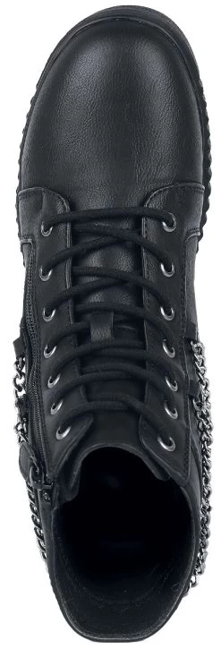 "Trainers With Zip And Chains" Sneakers High Black By Gothicana By EMP -Fashion Lady Clothing Shop 526317a5