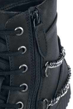 "Trainers With Zip And Chains" Sneakers High Black By Gothicana By EMP -Fashion Lady Clothing Shop 526317d
