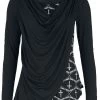 "Gothicana X Anne Stokes - Long-sleeved Top In Double-layer Look" Long-sleeve Shirt Black By Gothicana By EMP