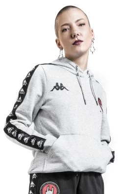 "Kappa X EMP Hooded Sweater" Hooded Sweater Mottled Grey By EMP Special Collection -Fashion Lady Clothing Shop 526466wa