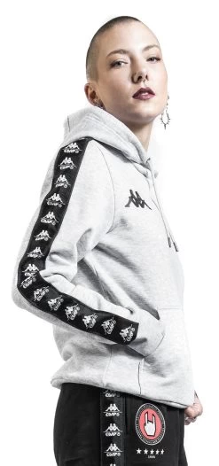 "Kappa X EMP Hooded Sweater" Hooded Sweater Mottled Grey By EMP Special Collection -Fashion Lady Clothing Shop 526466wc