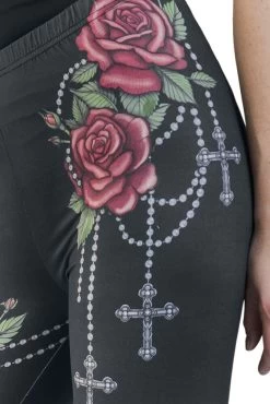 "Leggings With Roses And Crosses" Leggings Black By Rock Rebel By EMP 8 "Leggings With Roses And Crosses" Leggings Black By Rock Rebel By EMP -Fashion Lady Clothing Shop 527483d