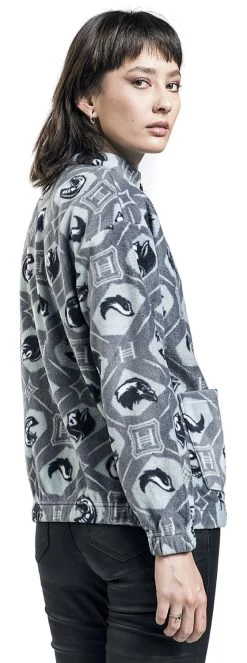 "Houses & Symbols" Fleece Jacket Grey By Harry Potter -Fashion Lady Clothing Shop 527640wb