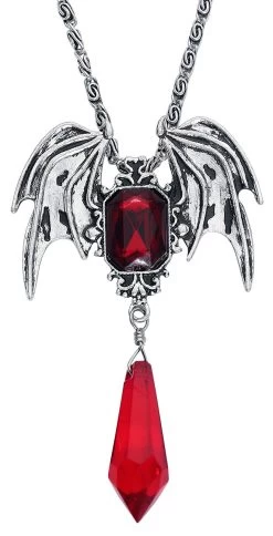 "Bat Wings" Necklace Silver-coloured By Gothicana By EMP