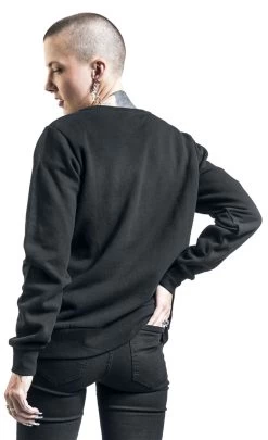 "Jumper With Fringes And Embroidery" Sweatshirt Black By RED By EMP -Fashion Lady Clothing Shop 529216wb