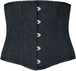 "- Under-bust Corset With Brocade Pattern" Corsage Black By Gothicana By EMP