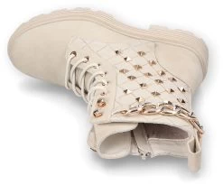 "Lace-up Boots With Chain And Rivets" Boot Natural By Dockers By Gerli -Fashion Lady Clothing Shop 530315a5