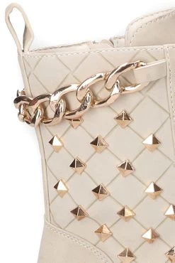 "Lace-up Boots With Chain And Rivets" Boot Natural By Dockers By Gerli -Fashion Lady Clothing Shop 530315d