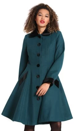 "Anouk Coat" Coats Green-black By Hell Bunny 15 "Anouk Coat" Coats Green-black By Hell Bunny -Fashion Lady Clothing Shop 533630wa2