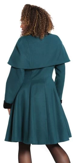 "Anouk Coat" Coats Green-black By Hell Bunny 16 "Anouk Coat" Coats Green-black By Hell Bunny -Fashion Lady Clothing Shop 533630wb