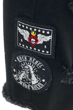 "- Denim Dungarees" Shorts Black By Rock Rebel By EMP -Fashion Lady Clothing Shop 534008d3