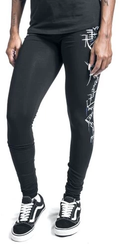 "Leggings With Runes Print" Leggings Black By Black Premium By EMP -Fashion Lady Clothing Shop 534382wa