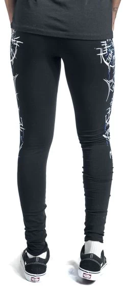 "Leggings With Runes Print" Leggings Black By Black Premium By EMP -Fashion Lady Clothing Shop 534382wb
