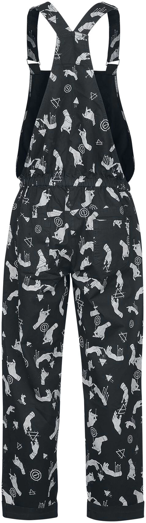 "Dungarees With All-over Print" Dungarees Black By Gothicana By EMP 2 "Dungarees With All-over Print" Dungarees Black By Gothicana By EMP - Image 2