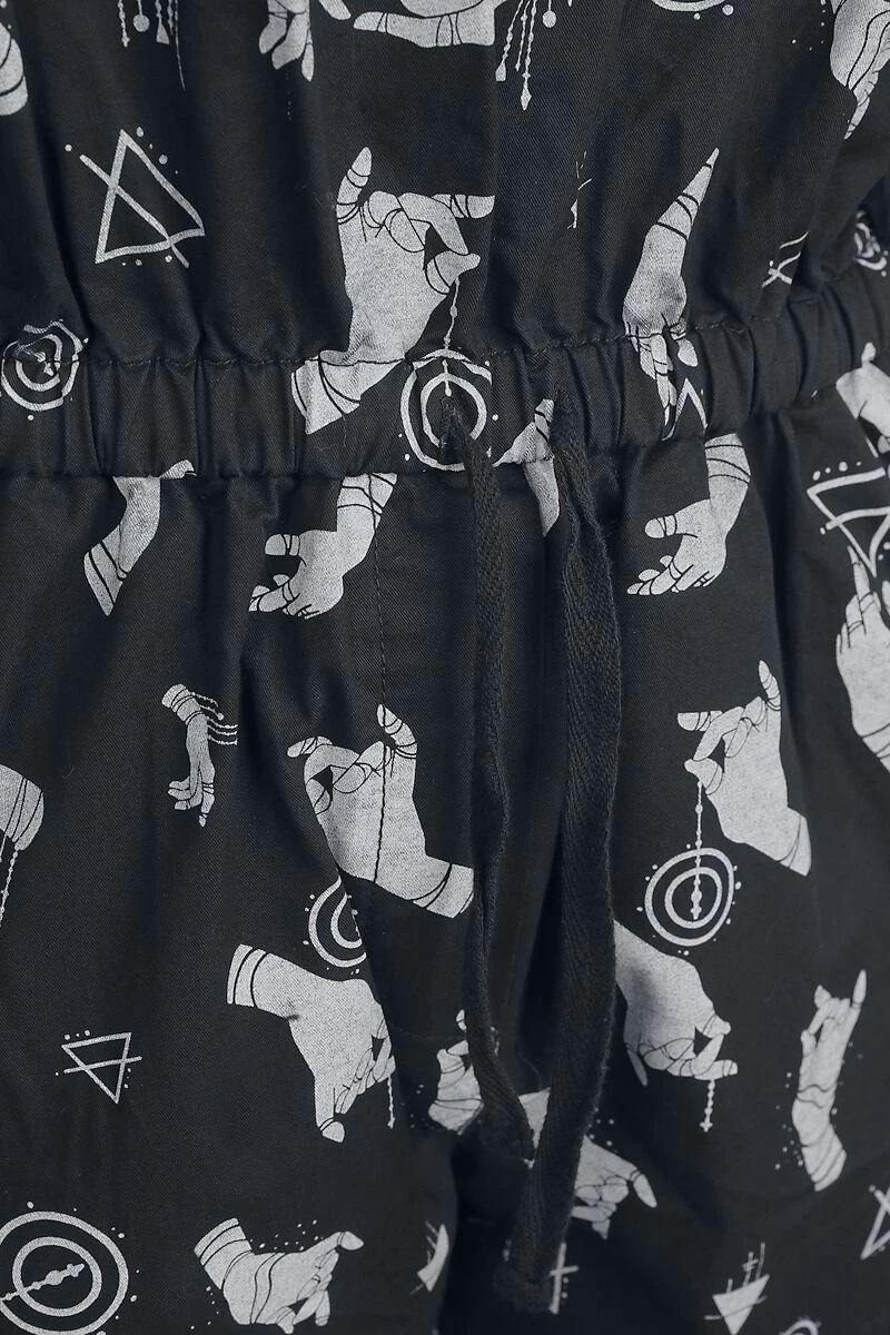 "Dungarees With All-over Print" Dungarees Black By Gothicana By EMP 3 "Dungarees With All-over Print" Dungarees Black By Gothicana By EMP - Image 3