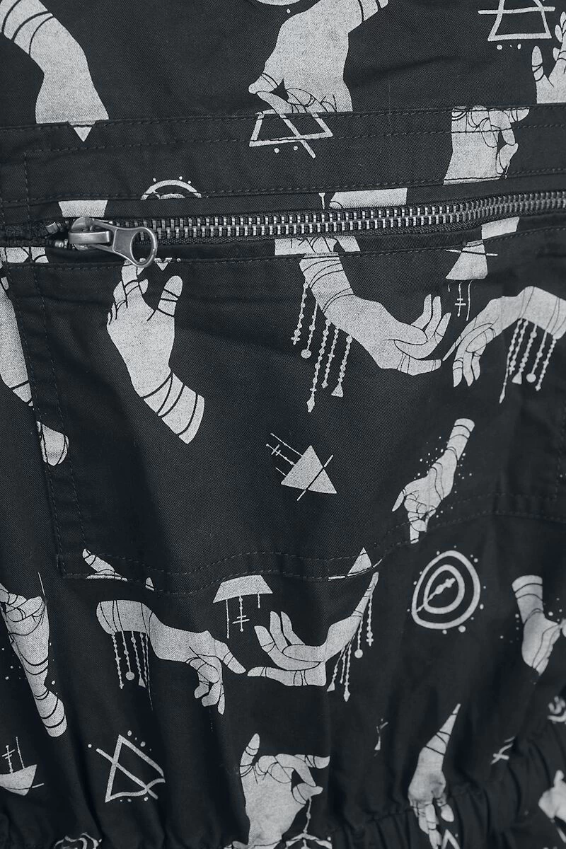 "Dungarees With All-over Print" Dungarees Black By Gothicana By EMP 4 "Dungarees With All-over Print" Dungarees Black By Gothicana By EMP - Image 4