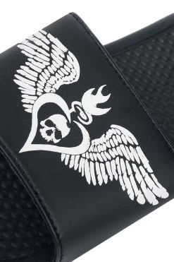 "EMP Sandals With Skull Print" Sandal Black By Rock Rebel By EMP -Fashion Lady Clothing Shop 534810d