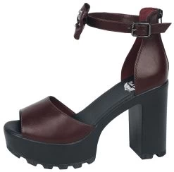 "High Heels With Small Studded Bow" High Heel Dark Red By Rock Rebel By EMP -Fashion Lady Clothing Shop 534812a4