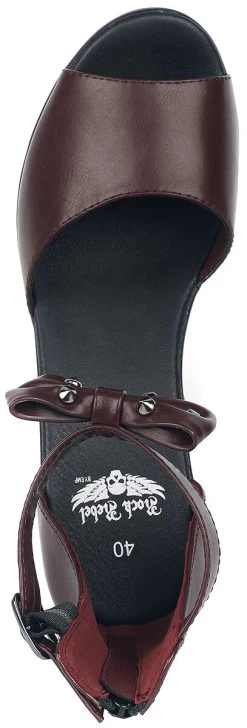 "High Heels With Small Studded Bow" High Heel Dark Red By Rock Rebel By EMP -Fashion Lady Clothing Shop 534812a5