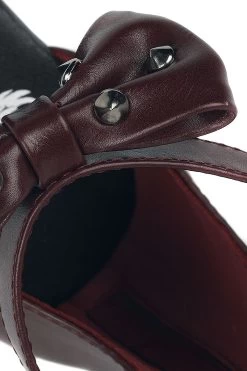 "High Heels With Small Studded Bow" High Heel Dark Red By Rock Rebel By EMP -Fashion Lady Clothing Shop 534812d