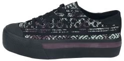 "LowCut Platform Trainers With Aztec Print" Sneakers Black By RED By EMP -Fashion Lady Clothing Shop 534887a4