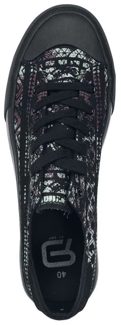 "LowCut Platform Trainers With Aztec Print" Sneakers Black By RED By EMP -Fashion Lady Clothing Shop 534887a5