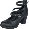 "High Heels With Straps And Rivets" High Heel Black By Gothicana By EMP