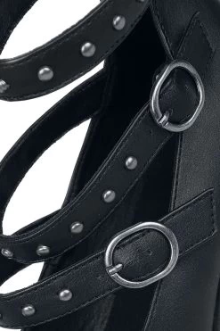 "High Heels With Straps And Rivets" High Heel Black By Gothicana By EMP -Fashion Lady Clothing Shop 534971d
