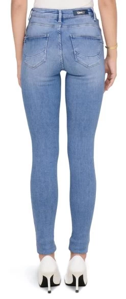 "ONLPOWER MID PUSH UP SK DNM REA934 NOOS" Jeans Light Blue By Only -Fashion Lady Clothing Shop 535326wb