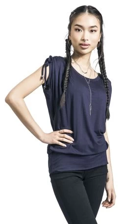 "Gentle On My Mind" T-Shirt Dark Blue By Black Premium By EMP -Fashion Lady Clothing Shop 537524wa