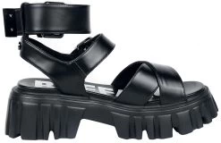 "Lion Choker Vegan" Sandal Black By Buffalo -Fashion Lady Clothing Shop 539097a3