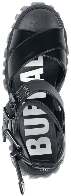 "Lion Choker Vegan" Sandal Black By Buffalo -Fashion Lady Clothing Shop 539097a5