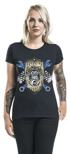 "Flags" T-Shirt Black By Gas Monkey Garage -Fashion Lady Clothing Shop 547837wa