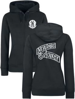 "Nevermore - Logo" Hooded Zip Black By Wednesday