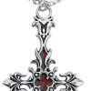 "St. Lucifer's - Red Blood Cross" Necklace Silver-coloured By Alchemy Gothic